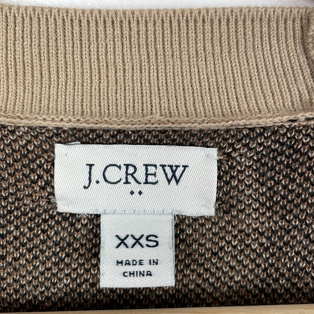 J. Crew cotton long sleeve Leopard print 2 pocket cardigan sweater Size XXSmall - Picture 7 of 7